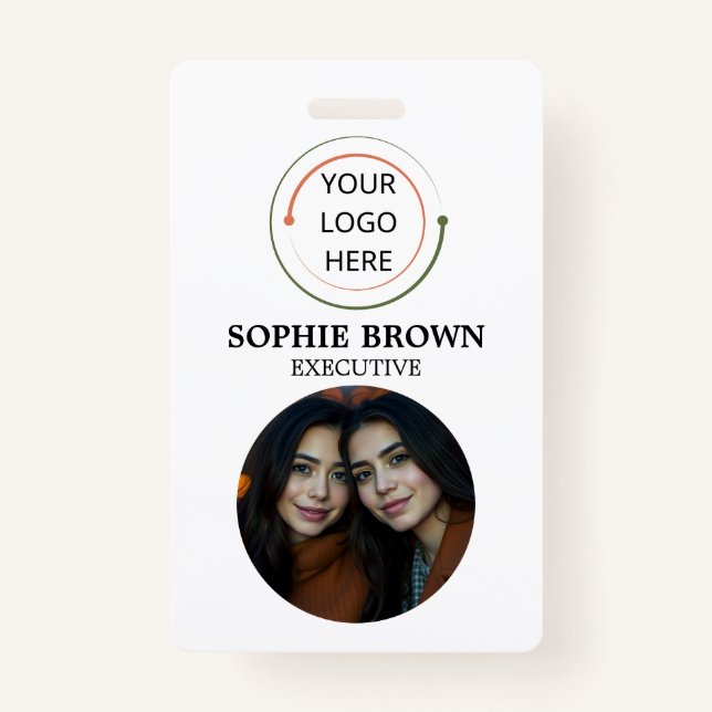 Tarjeta de identificación moderna | QR de Empleado (Anverso)