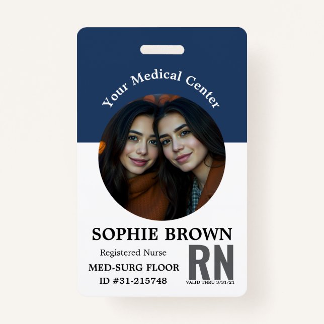 Tarjeta de identificación moderna | QR de Empleado (Anverso)