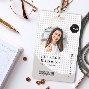 Tarjeta De Identificación Moderna y elegante foto de empleado de negocios QR