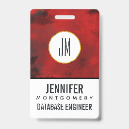 Tarjeta De Identificación Moderno Abstracto Negro y Rojo - Misterioso Oscuro