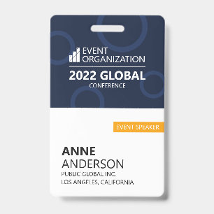 Tarjeta De Identificación Moderno distintivo para eventos de conferencia de 