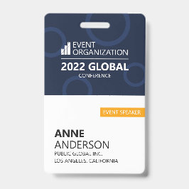 Tarjeta De Identificación Moderno distintivo para eventos de conferencia de 