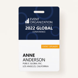Tarjeta De Identificación Moderno distintivo para eventos de conferencia de 