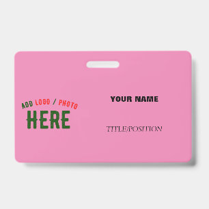 TARJETA DE IDENTIFICACIÓN MODERNO ESTILIZADO PERSONALIZABLE ROSA VERIFICADO 