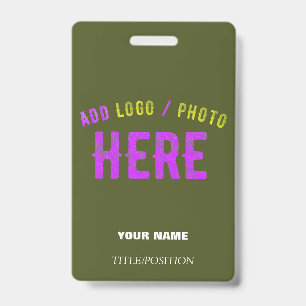 TARJETA DE IDENTIFICACIÓN MODERNO ESTILO PERSONALIZADO EJÉRCITO VERDE VERIFI
