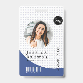 Tarjeta De Identificación Moderno Estiloso Personal Foto Código de Barras Az