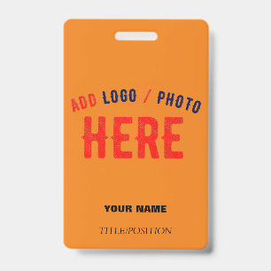 TARJETA DE IDENTIFICACIÓN MODERNO ESTILOSO PERSONALIZADO NARANJA OSCURO VERI