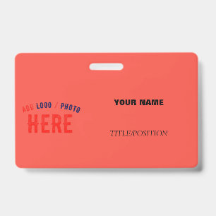 TARJETA DE IDENTIFICACIÓN MODERNO ESTILOSO PERSONALIZADO NARANJA ROJO VERIFI