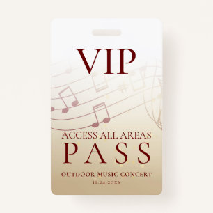 Tarjeta De Identificación Moderno evento VIP All Access Pass al aire libre