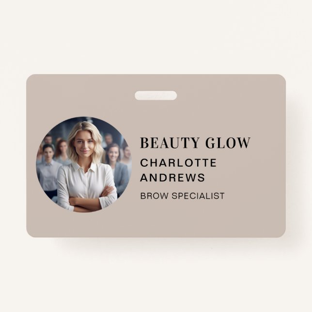 Tarjeta De Identificación Moderno, Mínimo, Foto, Salón (Anverso)