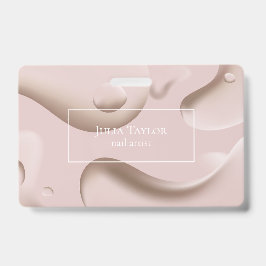 Tarjeta De Identificación Moderno Salón De Belleza Rosa Artista De Uñas