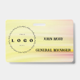 Tarjeta De Identificación moderno Título de Nombre Personalizado Elegante Em