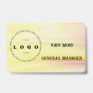 Tarjeta De Identificación moderno Título de Nombre Personalizado Elegante Em