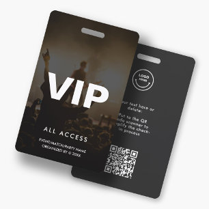 Tarjeta De Identificación Moderno VIP Todos los eventos de acceso Concierto 