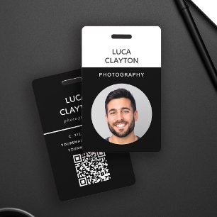 Tarjeta De Identificación Moderno y elegante Photo Professional logotipo de 
