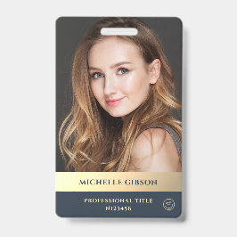 Tarjeta De Identificación Moderno y elegante profesional de lujo Blue Gold