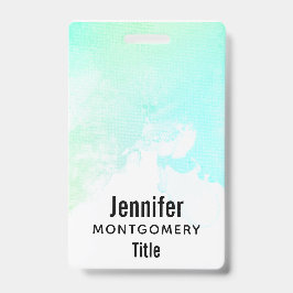 Tarjeta De Identificación Modernos Abstractos Aguas Verdes y Azules Swirls