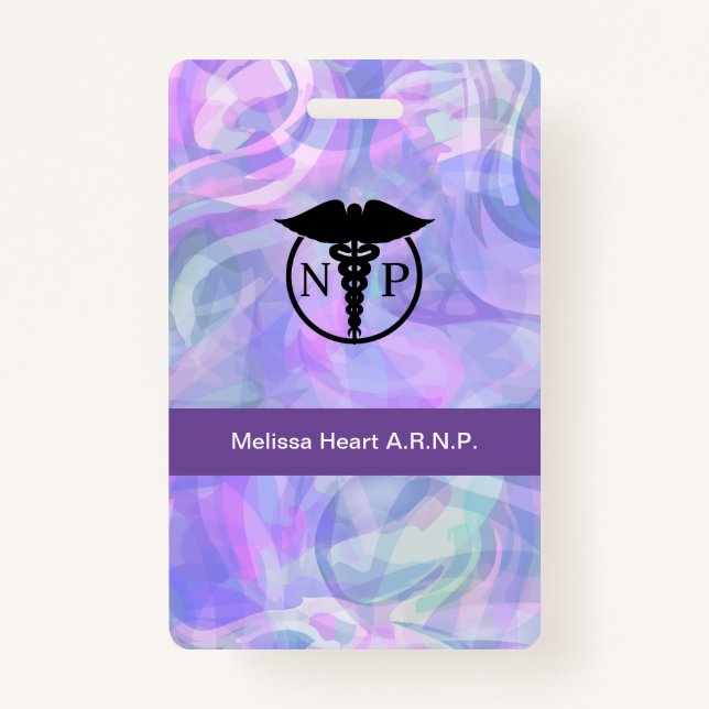 Tarjeta De Identificación modernos distintivos médicos de enfermera profesio (Anverso)