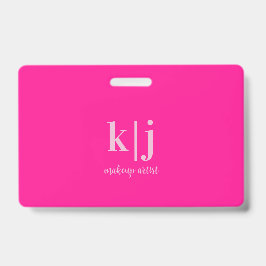 Tarjeta De Identificación Monogram QR Code Makeup Artist ID