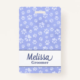 Tarjeta De Identificación Monograma de impresión de pastas azules y blancas