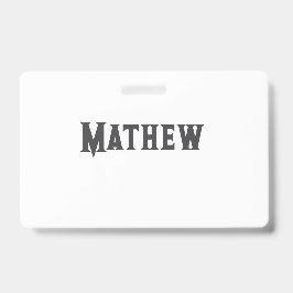 Tarjeta De Identificación monograma de letra inicial simple añade tu nombre 