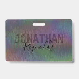 Tarjeta De Identificación Monograma de nombre Metalizado holográfico moderno
