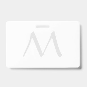 Tarjeta De Identificación Monograma Moderno Sencillo Minimalista Plano