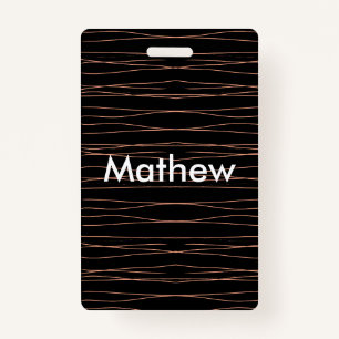 Tarjeta De Identificación Monograma simple añada su letra de nombre man mini