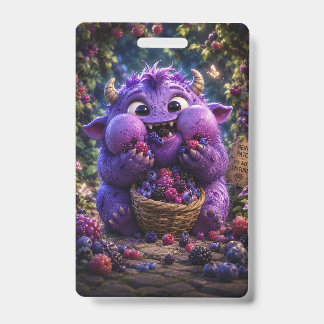 Tarjeta De Identificación Monstruo Lindo Bandido de Bayas Arte Fantasía Bosq