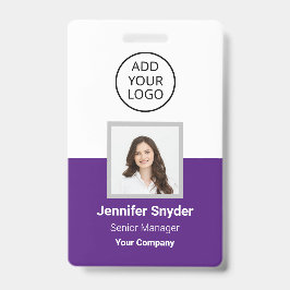 Tarjeta De Identificación Morado, Identificación fotográfica de empleado con