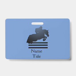 Tarjeta De Identificación Mostrar saltador limpiando un obstáculo.