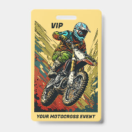 Tarjeta De Identificación Motocross de texto personalizado