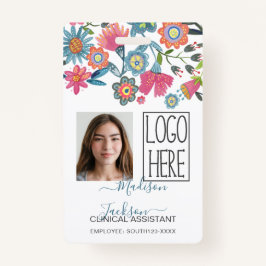 Tarjeta De Identificación Mujeres damas identificación floral id plástico