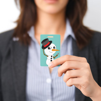 Tarjeta De Identificación muñeco de nieve chibi