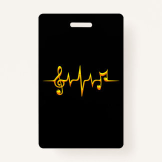 Tarjeta De Identificación Music Pulse Notes Clef Frecuence Wave Sound