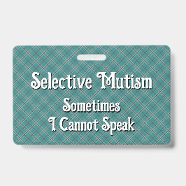 Tarjeta De Identificación Mutismo selectivo