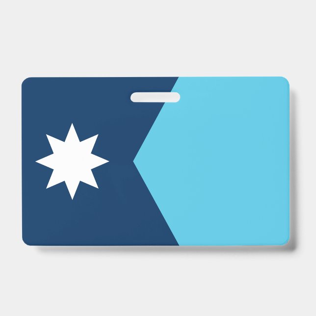 Tarjeta De Identificación Name Badge with flag of Minnesota, USA (Front)