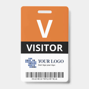 Tarjeta De Identificación Naranja Añadir su logotipo y su código de barras v