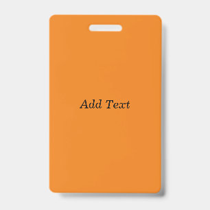 Tarjeta De Identificación Naranja Crea Tu Propio Texto Personalizado