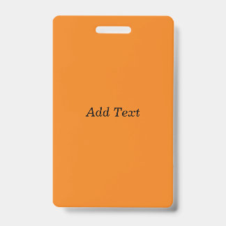Tarjeta De Identificación Naranja Crea Tu Propio Texto Personalizado