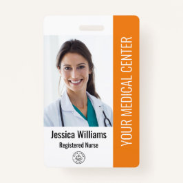 Tarjeta De Identificación Naranja de identificación de empleado de RN de enf