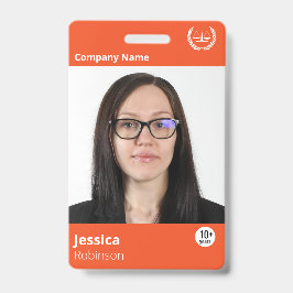 Tarjeta De Identificación Naranja moderno profesional ID de empleado