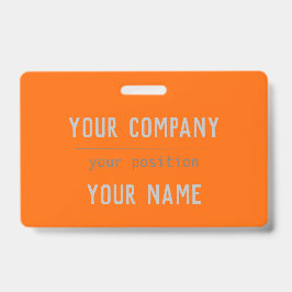 Tarjeta De Identificación Naranja neón - letra negrita - código QR