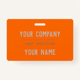 Tarjeta De Identificación Naranja Neon - letras en negrita - código QR