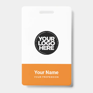 Tarjeta De Identificación Naranja personalizado Compañía Nombre de logotipo 