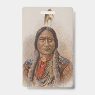 Tarjeta De Identificación Nativo americano: Lakota Sitting Bull, anuncio de 