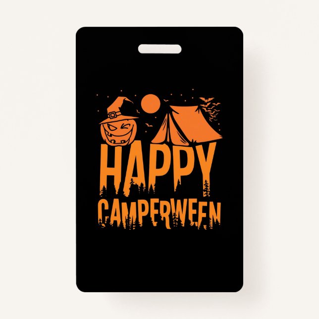 Tarjeta De Identificación Naturaleza del campamento de Halloween (Anverso)