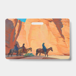 Tarjeta De Identificación Navajos en un cañón, 1945 por Maynard Dixon