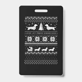 Tarjeta De Identificación Navidad de Dachshunds