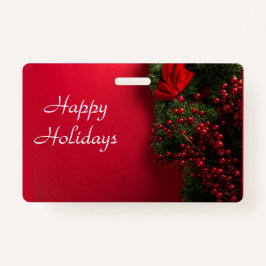 Tarjeta De Identificación navidades coronaron con bayas rojas